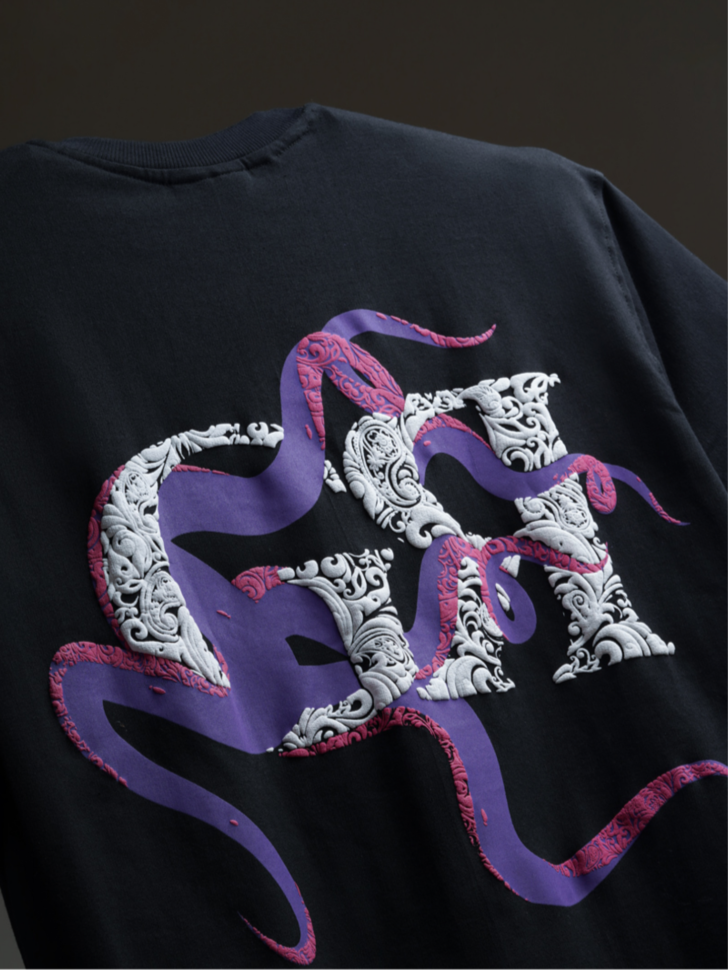 Paisley octopus in Black