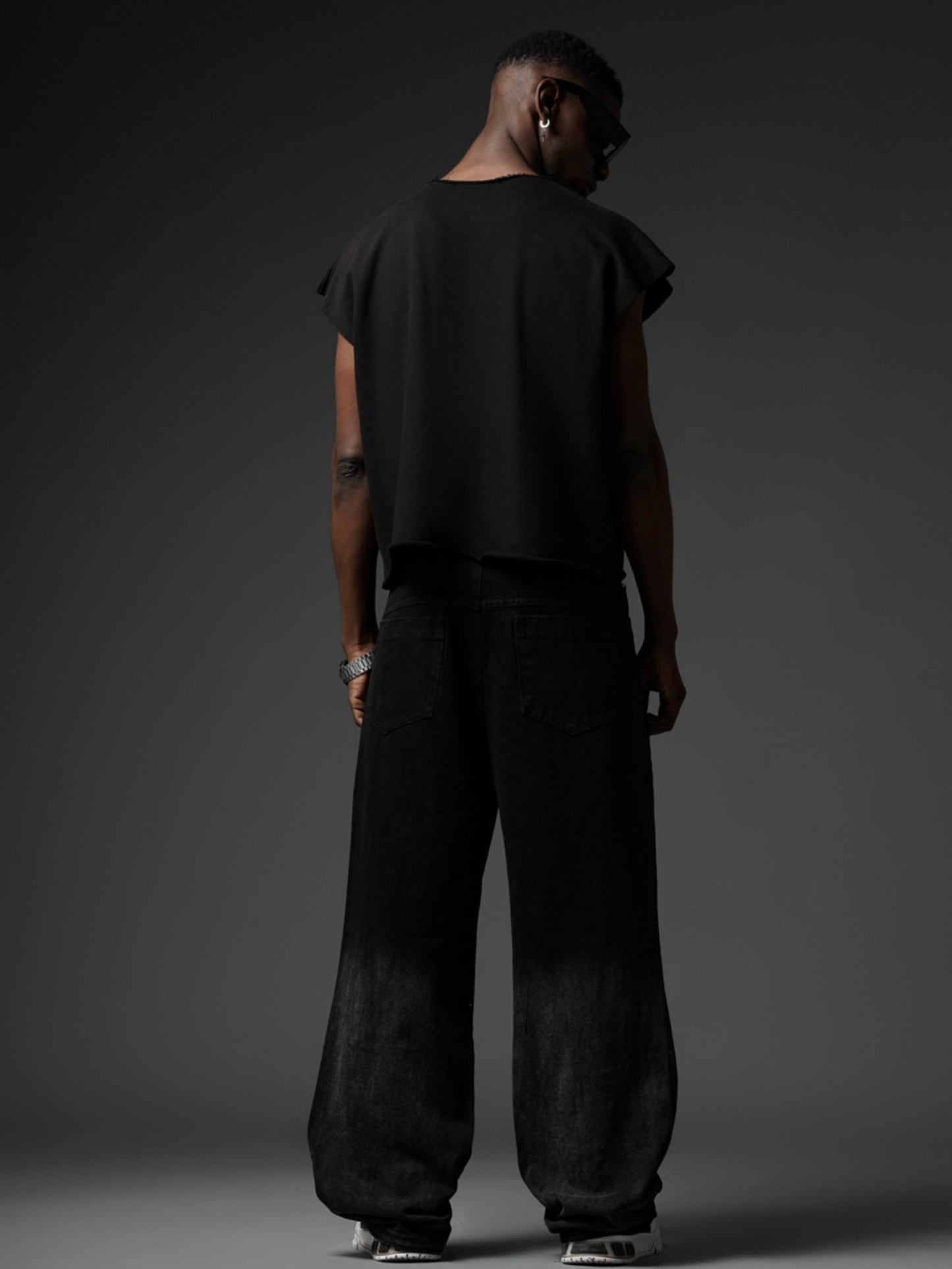Black & Gray Baggy Jeans