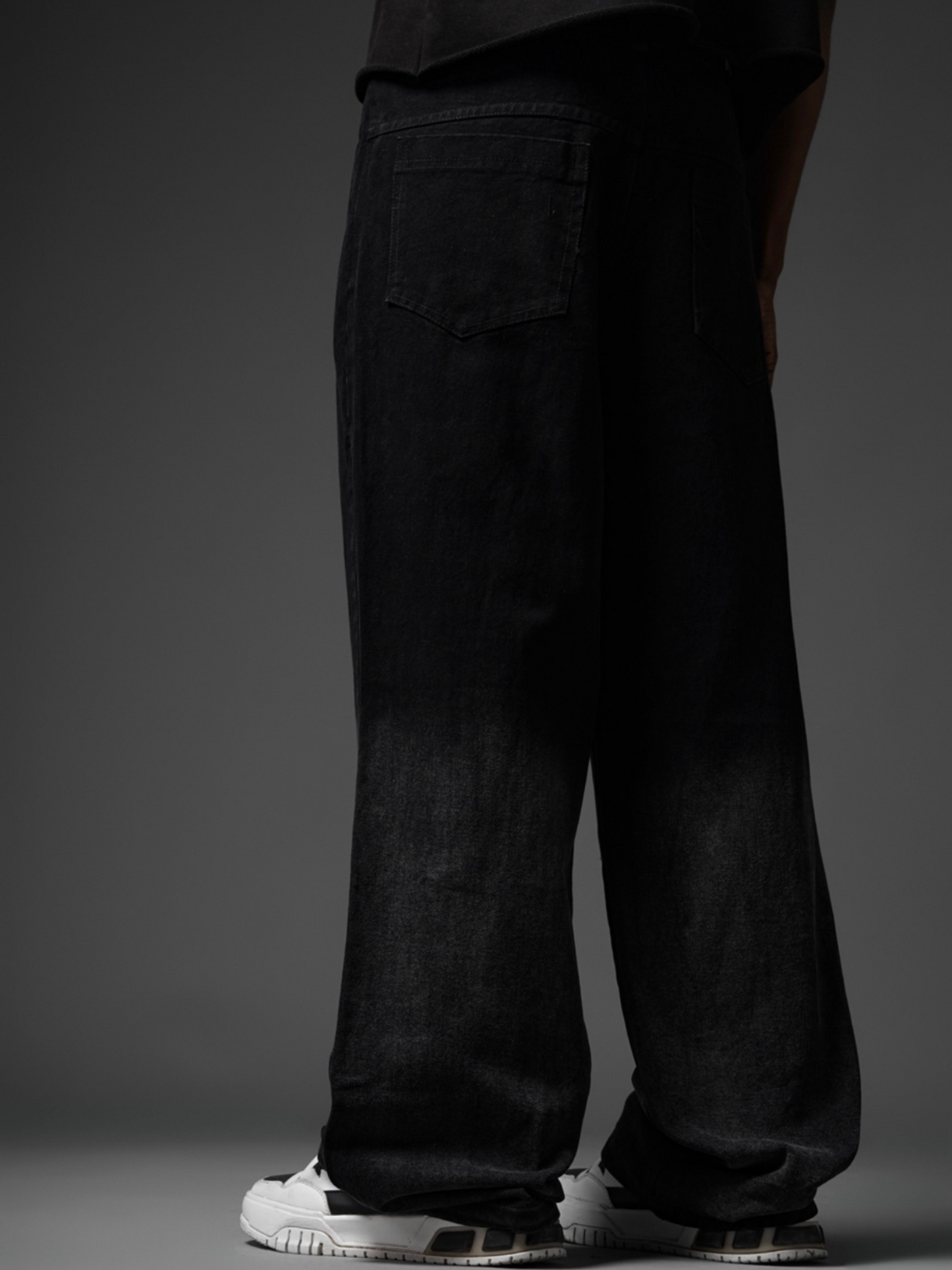 Black & Gray Baggy Jeans