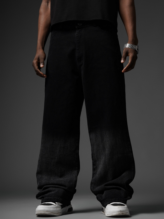 Black & Gray Baggy Jeans