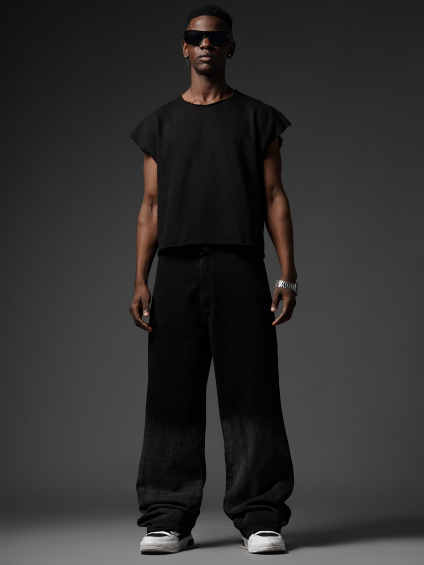 Black & Gray Baggy Jeans