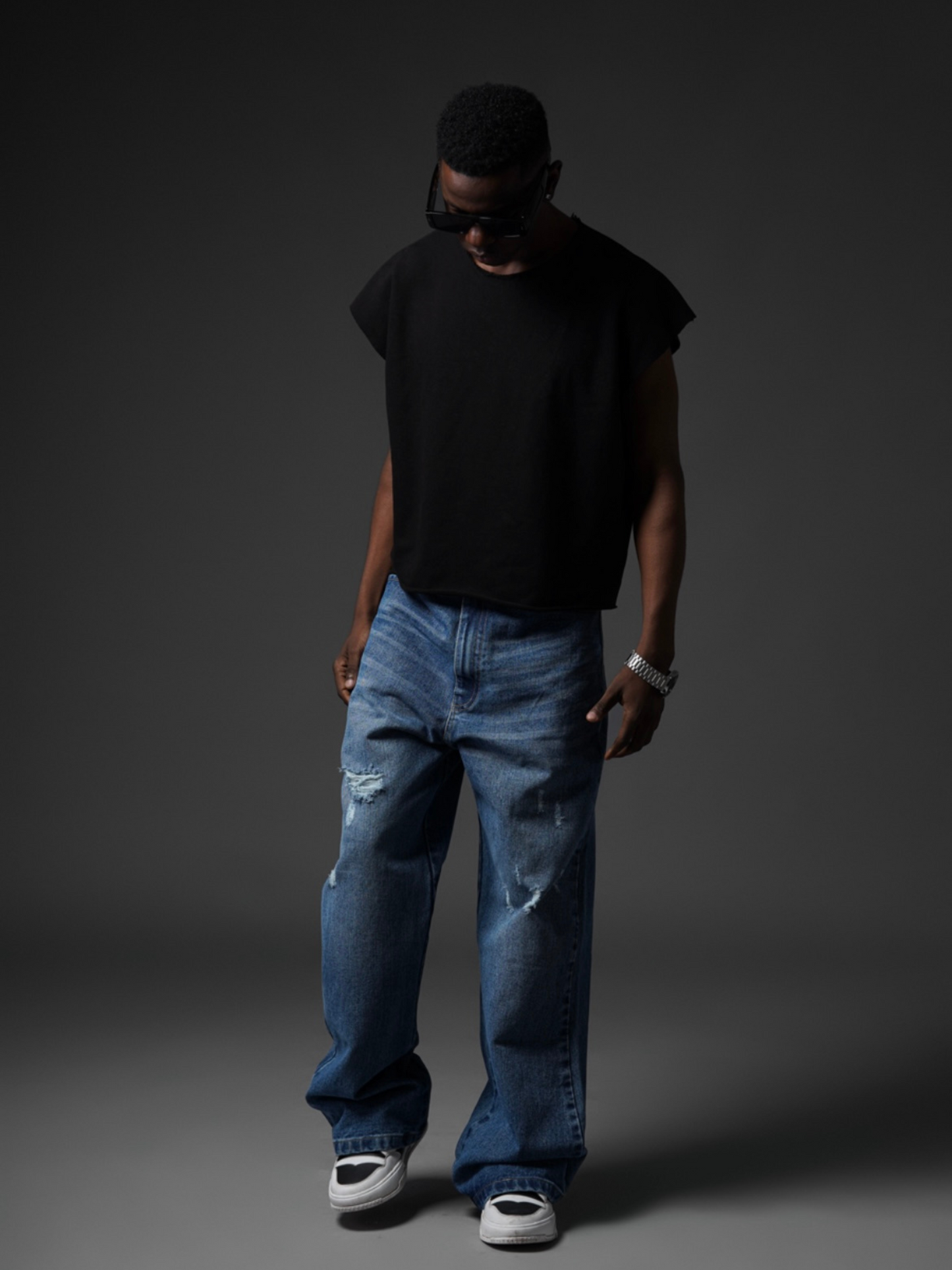 Distressed baggy Jeans in Blue