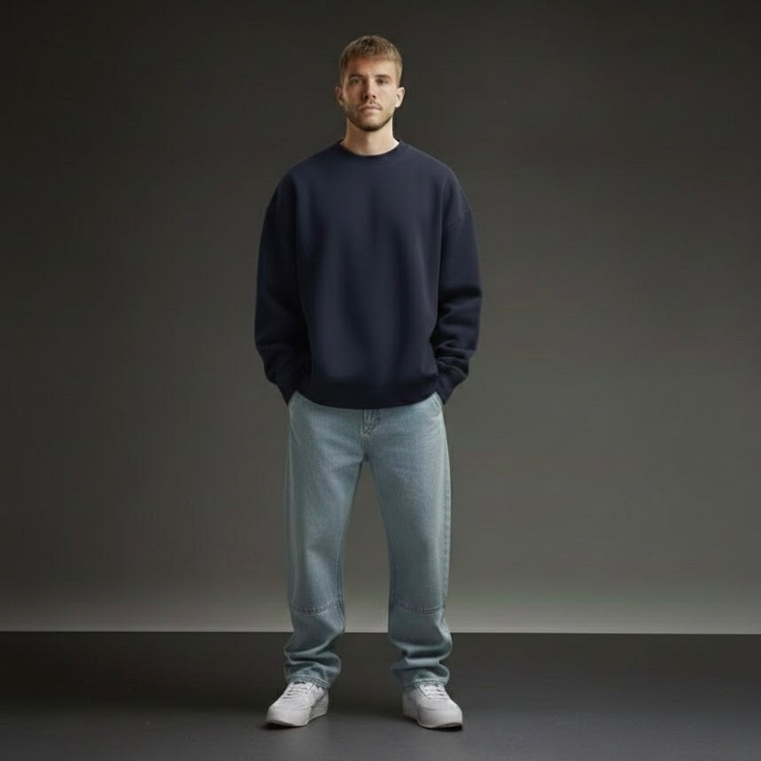 Blank full sleeves in Navy